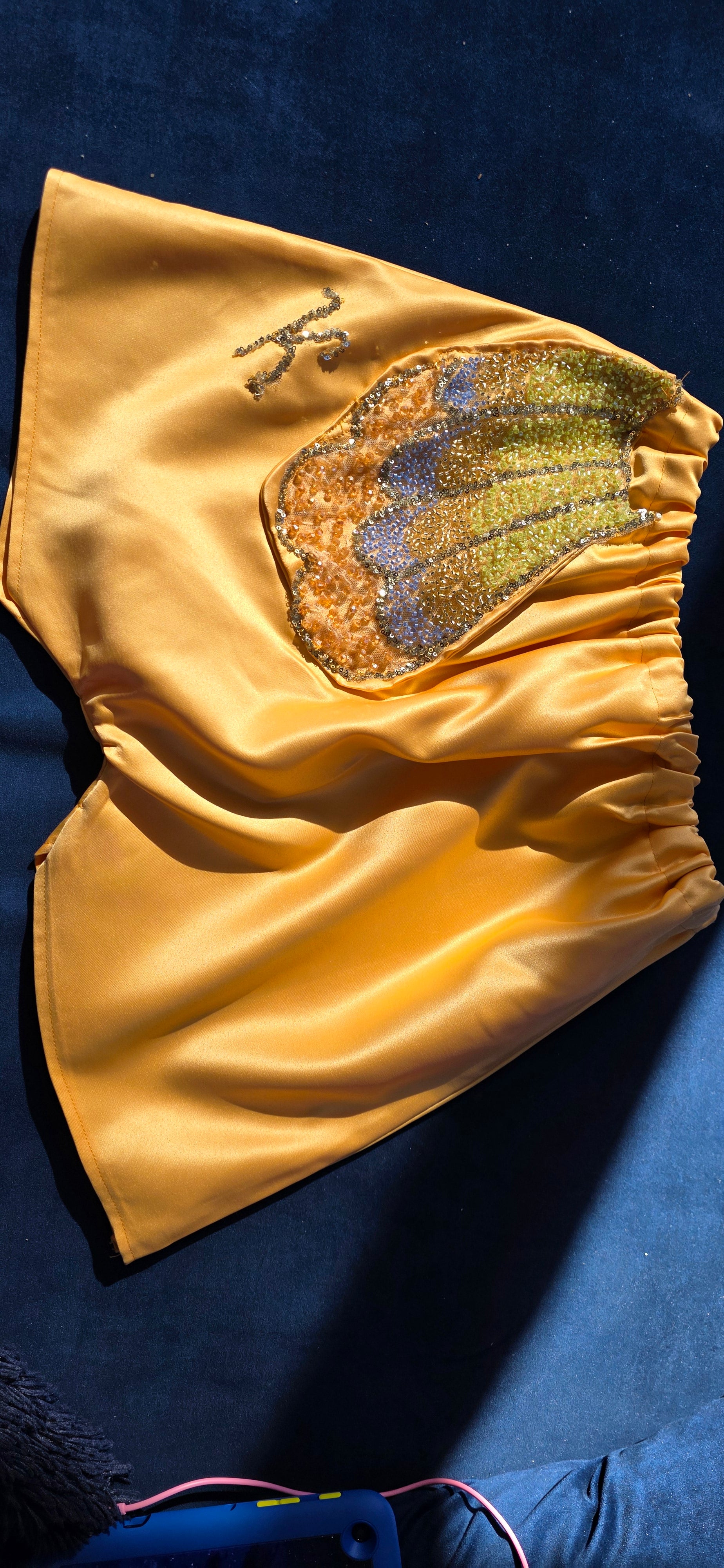 Premium embellished gold shorts